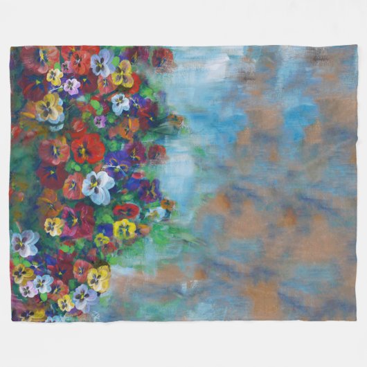 Pansies Fleecedecke (Vorderseite (Horizontal))