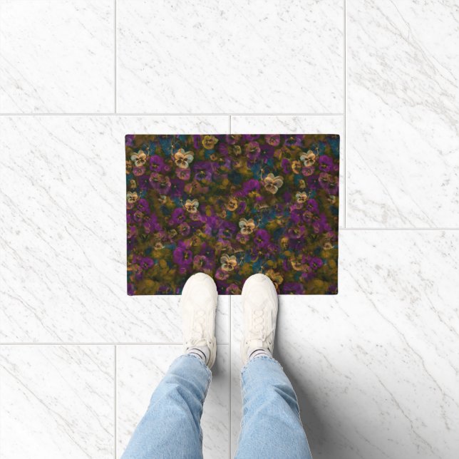 Pansies [gold] Door mat rug Fußmatte (Indoor)