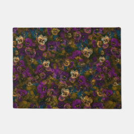 Pansies [gold] Door mat rug Fußmatte