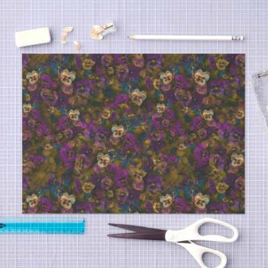Pansies op 3 seidenpapier (Handwerk)