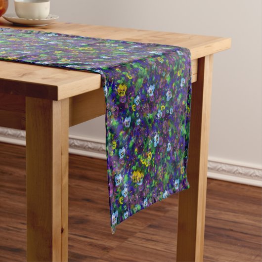 Pansies [purple] Table runners x3 sizes Kurzer Tischläufer (Beispiel)