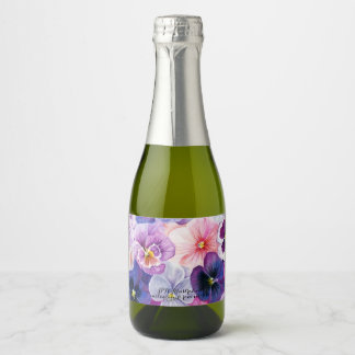 Pansies: spring, napkins, labels, candles, cards schaumweinetikett