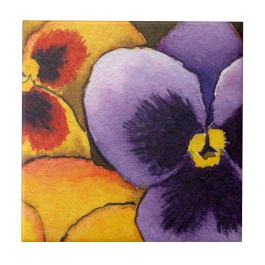 "Pansy #1" Kitchen Garden Keramik Tile Fliese (Vorderseite)