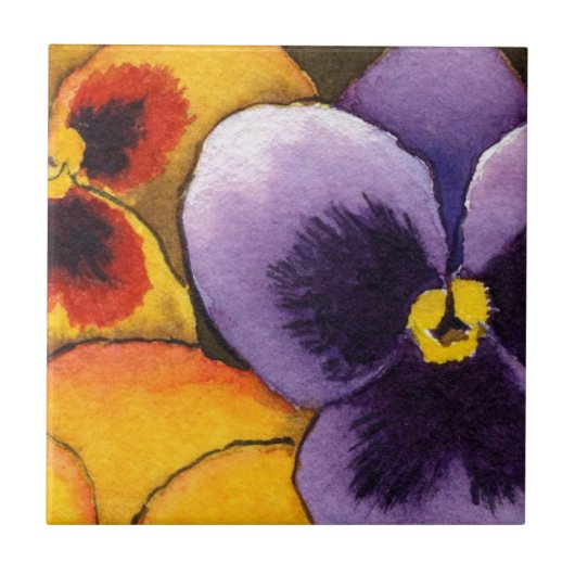 "Pansy #1" Kitchen Garden Keramik Tile Fliese (Vorderseite)