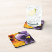 "Pansy #1" Set "Floral Untersetzer" Getränkeuntersetzer (Rechte Seite)