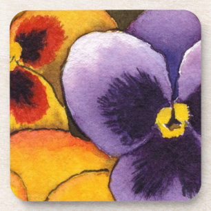 "Pansy #1" Set "Floral Untersetzer" Getränkeuntersetzer