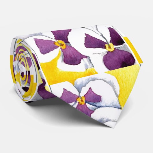 "Pansy 4" Blumengarten Neck Tie Krawatte (Gerollt)