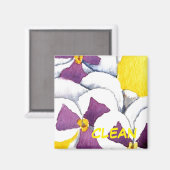 "Pansy #4" Clean Dishwasher Status Magnet (Vorderseite/Rückseite)
