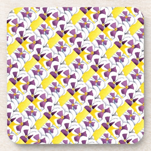 "Pansy #4 Tiled Pattern" Blumenmuster-Untersetzer- Untersetzer (Vorderseite)