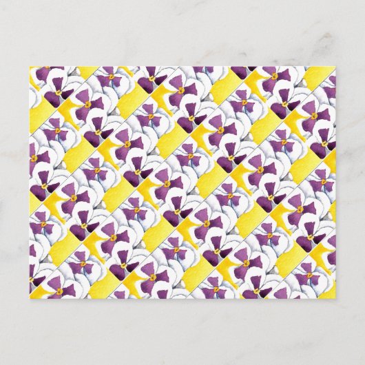 "Pansy #4 Tiled Pattern" Floral Postcard Postkarte (Vorderseite)