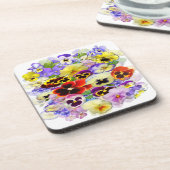 Pansy-Arrangement Getränkeuntersetzer (Linke Seite)