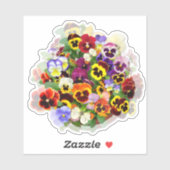 Pansy-Arrangement mit Schmetterlingskontur Aufkleber (Blatt)