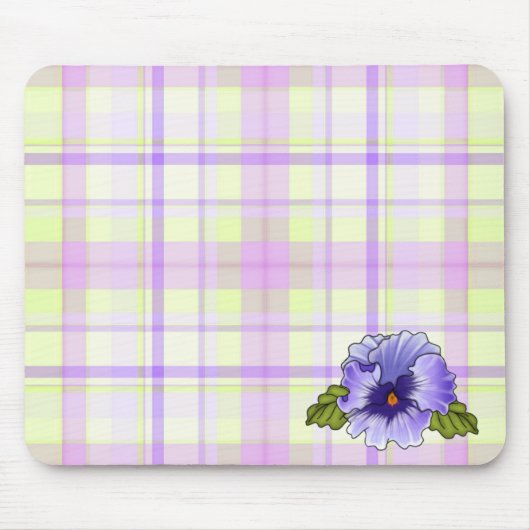 Pansy auf Kariert Mousepad (Vorne)