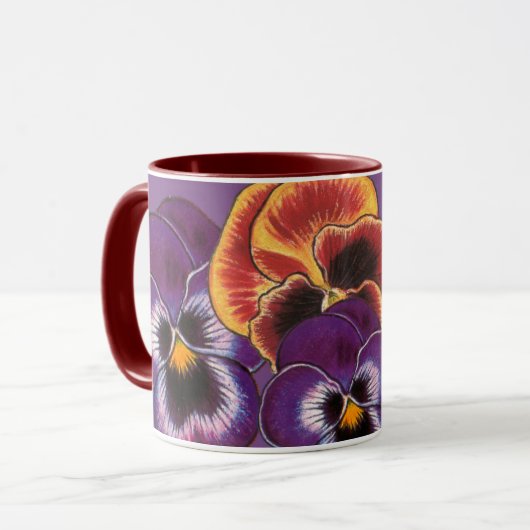 Pansy auf Veilchen Tasse (Vorderseite Links)