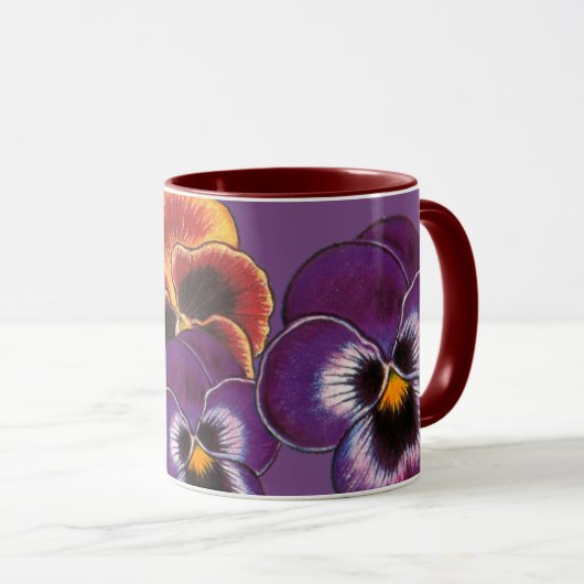 Pansy auf Veilchen Tasse (VorderseiteRechts)
