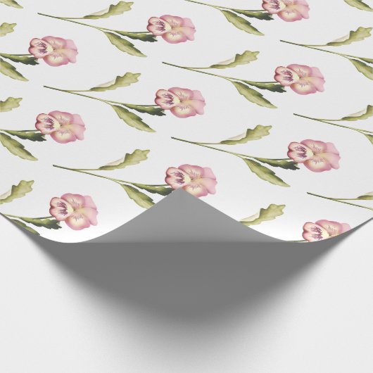 Pansy auf weißem Hintergrund Geschenkpapier (Ecke)