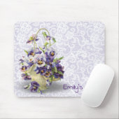 Pansy Basket on Lace Mousepad (Mit Mouse)