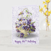 Pansy Basket zum 102. Geburtstag Karte (Gelbe Blume)