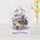 Pansy Basket zum 90. Geburtstag Karte (Gelbe Blume)