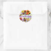 Pansy Beauty mit Schmetterling Get Well Runder Aufkleber (Tasche)