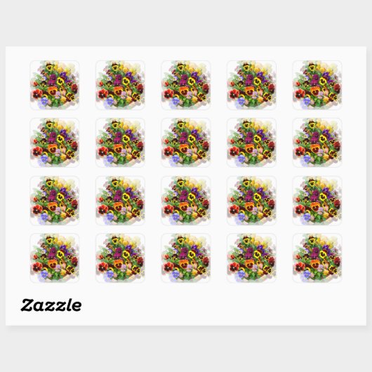 PANSY BEAUTY ~Square Stickers (Blatt)