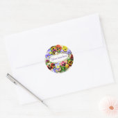 Pansy Beauty Your Text Classic Round Sticker (Umschlag)