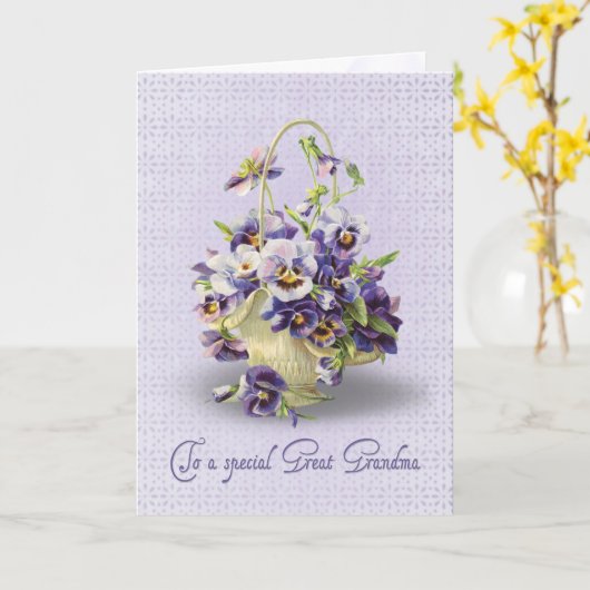 Pansy Birthday for Great Oma Card Karte (Gelbe Blume)