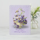 Pansy Birthday Party Einladung (Stehend Vorderseite)