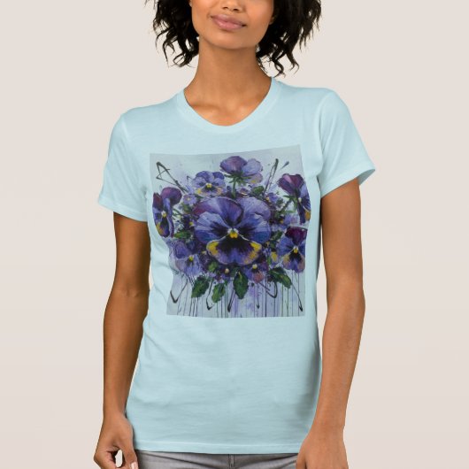 Pansy Bloom - Artistic Floral T - shirt  (Vorderseite)