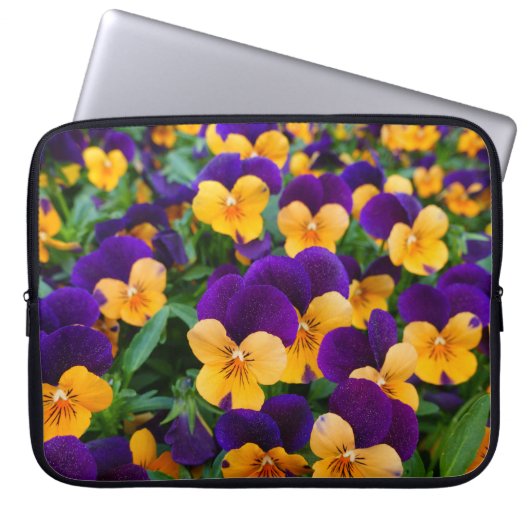Pansy Bloom: Garden Beauty Nah-up. Laptopschutzhülle (Vorderseite)