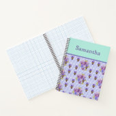 Pansy Blume Aqua floral Rezept Journal Notizblock (Innenseite)