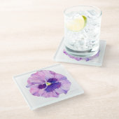 Pansy Blume Aquarell Untersetzer (Schrägansicht)