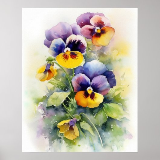Pansy Blume Art Print Poster (Vorne)