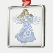 Pansy Blume Christlich Engel Silbernes Ornament (Links)