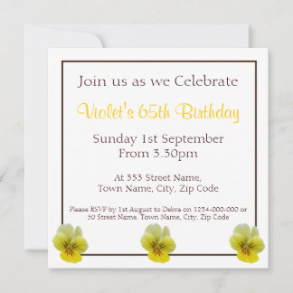 Pansy Blume Einladung zum Geburtstag