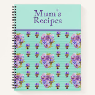 Pansy Blume floral Mum Rezept Journal Notizblock