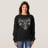 Pansy Blume hören Stiefmütterchen Blumenstrauß Val Sweatshirt (Vorne ganz)