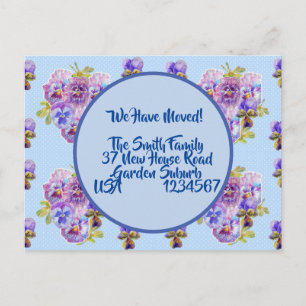 Pansy Blume neue Adresse Postkarte, wir bewegen un Postkarte