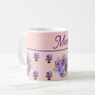 Pansy Blume Pink Spot Blumenmütterchen Tag Kaffeetasse