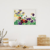 Pansy Blume, Rote, Lila und gelbe Stiefmütterchen, Poster (Küche)