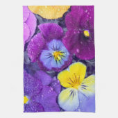 Pansy Blume schwimmen im Vogelbad mit Tau 2 Handtuch (Vertikal)