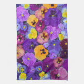 Pansy Blume schwimmen im Vogelbad mit Taube Geschirrtuch (Vertikal)