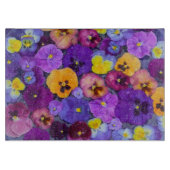 Pansy Blume schwimmen im Vogelbad mit Taube Schneidebrett (Vorderseite)