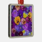 Pansy Blume schwimmen im Vogelbad mit Taube Silbernes Ornament (Rechts)