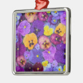 Pansy Blume schwimmen im Vogelbad mit Taube Silbernes Ornament (Links)