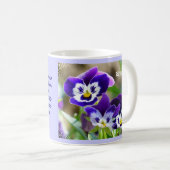 Pansy Blume & Scripting Tasse (VorderseiteRechts)