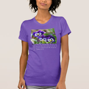 Pansy-Blume u. Scripture-kundengerechter T - Shirt