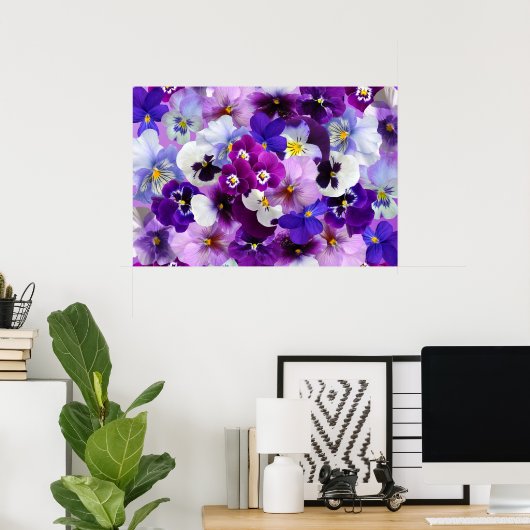 Pansy Blume Wallpaper Art Poster (Heimbüro)