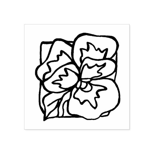 Pansy Blume Zeichnend Gummistempel (Prägung)