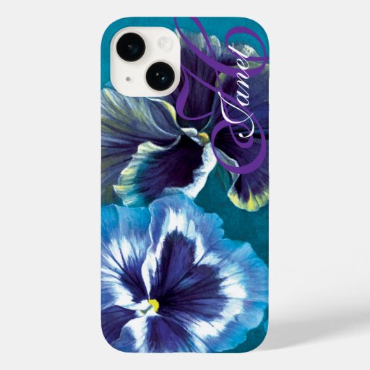 Pansy Blumenaqua Ihr Name Case-Mate iPhone Hülle (Rückseite)